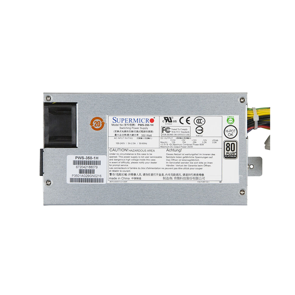 Supermicro PWS-351-1H 350 w fixe 80 plus gold 1U - Alimentation Supermicro PWS-351-1H 350 w fixe 80 plus gold 1U - Alimentation