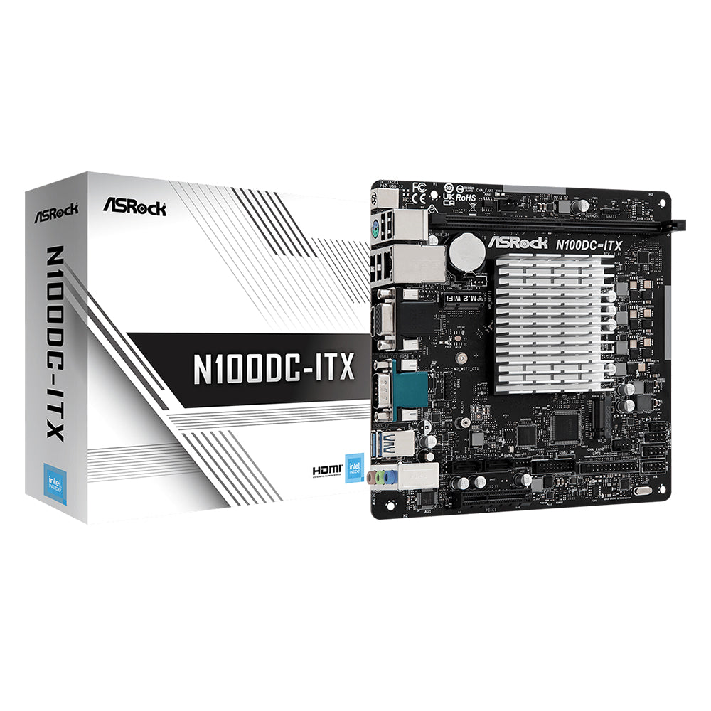 ASRock N100DC-ITX Quad Core Mini ITX Motherboard – MITXPC