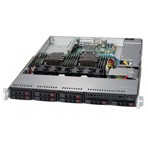 Supermicro SuperServer 1029P-WT 1U Rackmount Barebone Server with Dual Gigabit Ethernet, IPMI, 8 x 2.5" Drive Bays, 1 x M.2 NVMe, Dual Socket P Intel Xeon Purley CPU