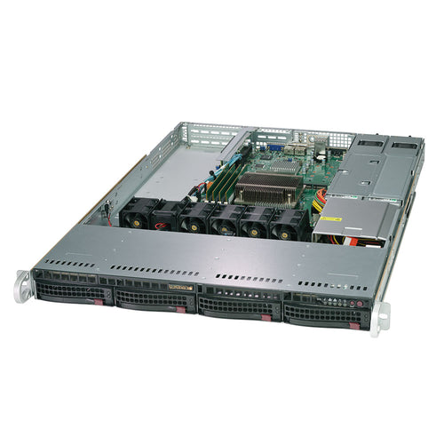 Supermicro 5019C-WR Xeon E-2100 Front I/O 1U Rackmount w/ Dual GbE LAN, 4 x 3.5" Drive Bays, Redundant Power Supply