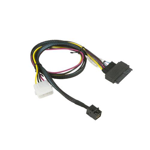 Supermicro CBL-SAST-0957 MiniSAS HD to U.2 with 4-Pin Power Connector Cable