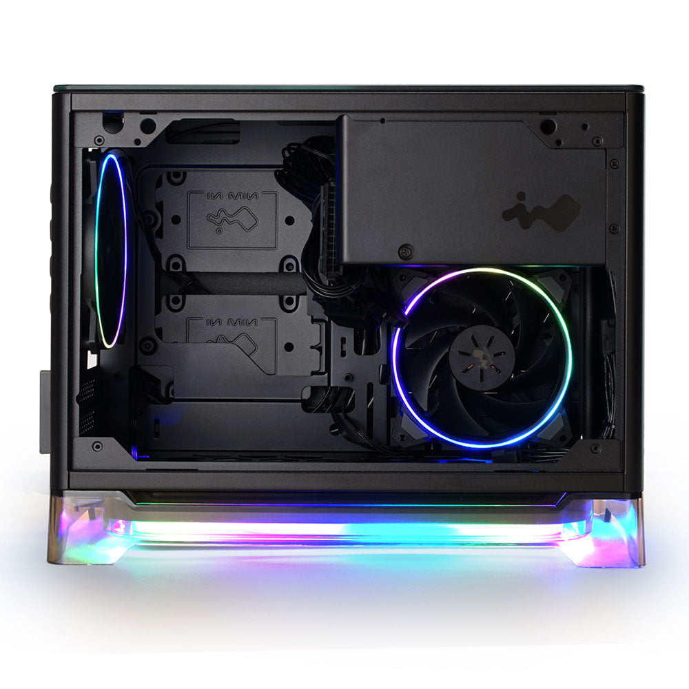 InWin A1 Plus Black Mini ITX Chassis, Tempered Glass Side, Qi Charging  Station, RGB Stand, 650W PS