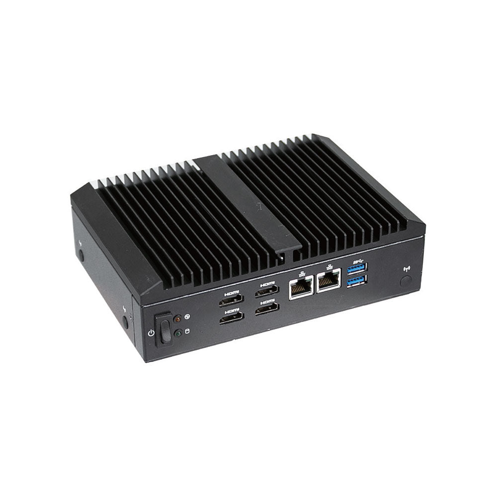 GigaIPC QBiX Pro AMD V1605B Embedded Fanless Mini PC, 4x HDMI, 4x