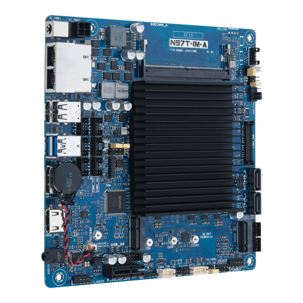 ASUS N97T-IM-A Intel N97 Quad Core Alder Lake Fanless Thin Mini ITX Motherboard, Dual Gigabit Ethernet