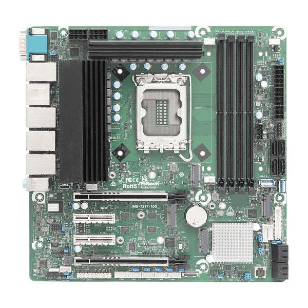 ASRock Industrial IMB-X1317-10G Arrow Lake-S Micro ATX MB, Multi LAN, Quad Display
