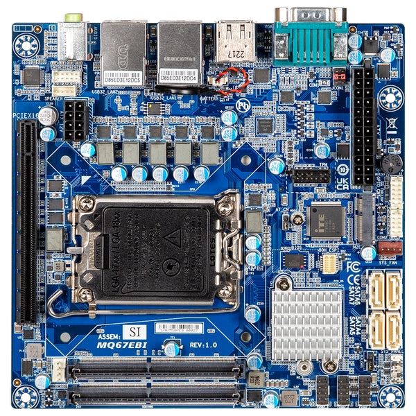GigaIPC mITX-Q67EB Raptor Lake Mini ITX MB, 2.5G LAN, Intel RAID