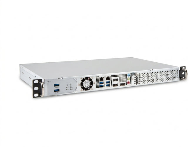 MITXPC Intel Industrial Short Depth Front I/O 1U Rackmount Server, Dual LAN, Support 2 x 3.5" HDD - RFS-PH13FEI-FIO