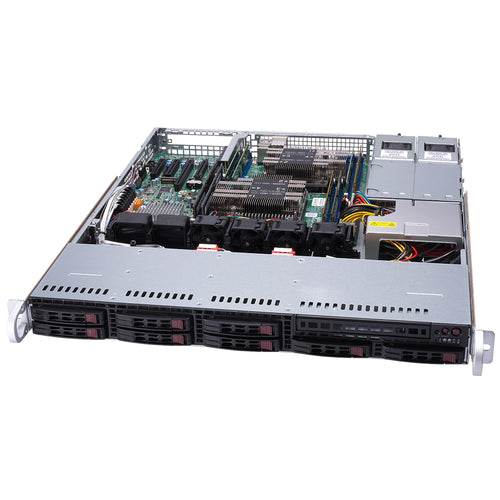 Supermicro SuperServer 1029P-MTR Dual Intel Xeon CPU, 1U Rackmount, 8x 2.5" Hot-swap bays, 1x PCI-E x16, Redundant PSU