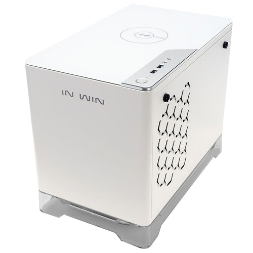 InWin A1 Mini-ITX White SECC Steel, Tempered Glass Case w/ 600W Power Supply