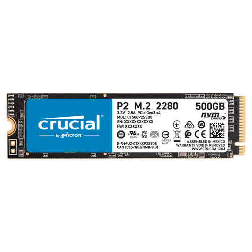 500GB Crucial P2 NVMe PCIe 3.0 x4 2280 M.2 SSD