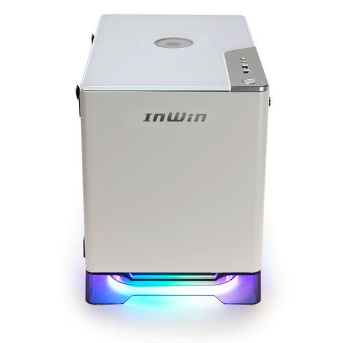 InWin A1 Plus White Mini ITX Chassis, Tempered Glass Side, Qi Charging Station, RGB Stand and Fans, 650W PS