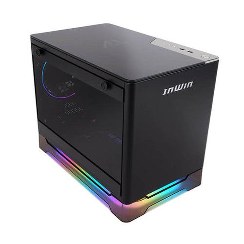 InWin A1 Prime Black Mini ITX Chassis, Tempered Glass Side, ARGB Stand, 750W PS