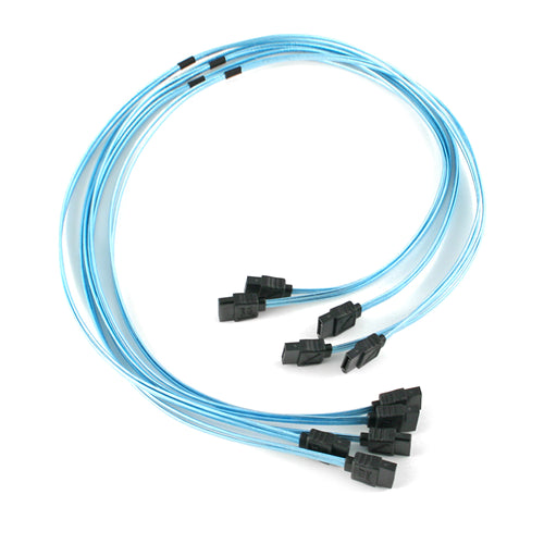 5 Pieces Ultra Thin 19.5" Straight to Right SATA Cable