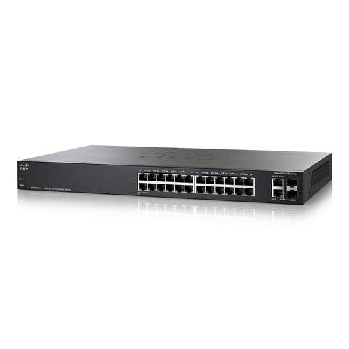 Cisco SF200-24 Smart Switch with 24 Fast Ethernet, 2 SFP Ports
