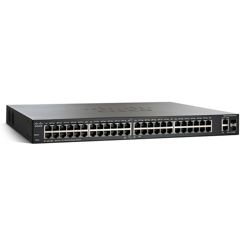 Cisco SF200-48P Smart Switch with 24 Fast Ethernet, 24 10/100 PoE Ports