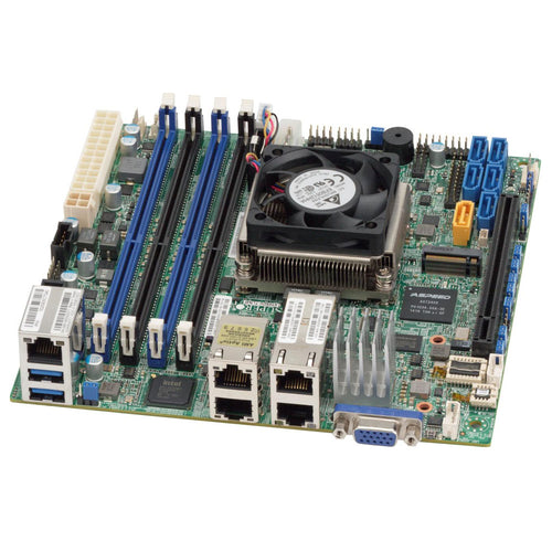 Supermicro X10SDV-TLN4F Intel Xeon D-1541 8-Core Mini-ITX Motherboard, 2x 10GbE LAN, 2x GbE LAN, and IPMI