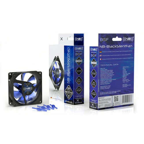 Noiseblocker NB-BlackSilent Fan X-2 80mm Ultra Silent Fan, 1800rpm, 3 pin,18 dBA